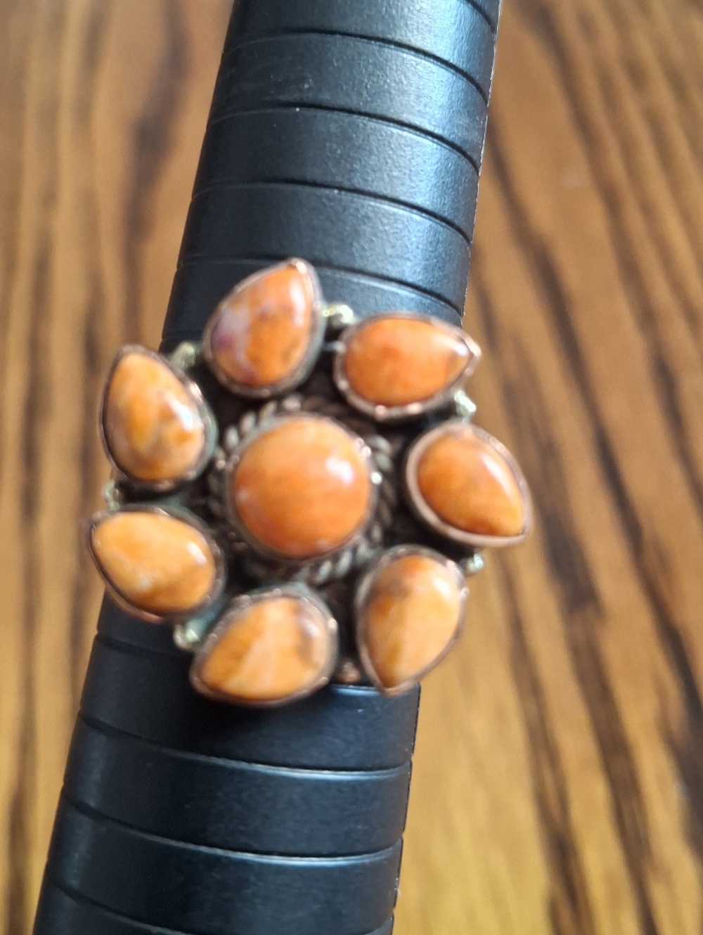 Ring Orange Spiny Oyster Copper Adjustable Sizes 8-10